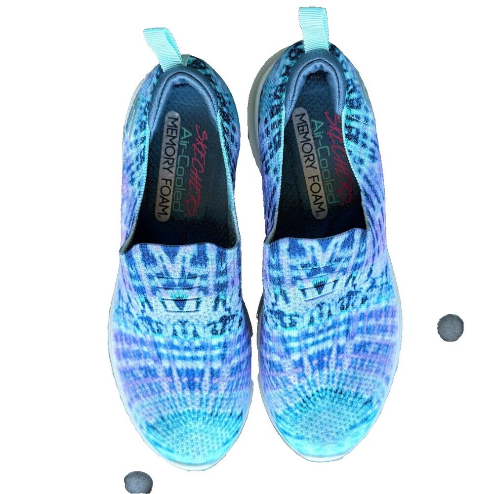 Skechers Women's Ultra Flex Ombre Bliss Walking Sneakers 6.5M 149435 Blue/Purple - Picture 2 of 11
